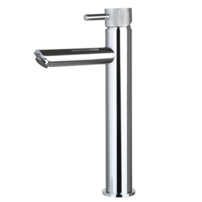 Wastafelkraan Ribbed Chroom Opbouw Hoog 30cm