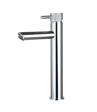 SANI-SUPPLY Wastafelkraan Ribbed Chroom Opbouw Hoog 30cm