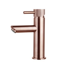 Wastafelkraan Ribbed Koper Brons Opbouw Laag 19cm