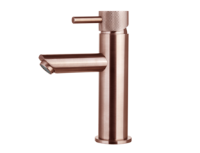 Wastafelkraan Ribbed Koper Brons Opbouw Laag 19cm