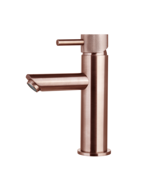 SANI-SUPPLY Wastafelkraan Ribbed Koper Brons Opbouw Laag 19cm