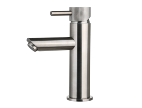 Wastafelkraan Ribbed Gun Metal Opbouw Laag 19cm