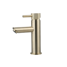 Wastafelkraan Ribbed Goud geborsteld Opbouw Laag 19cm
