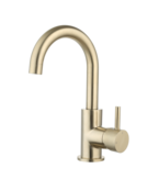 Wastafelkraan Ribbed Largo geborsteld Goud draaibaar uitloop Opbouw 26cm