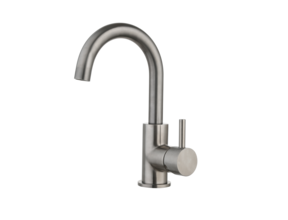 Wastafelkraan Ribbed Largo Gun Metal draaibaar uitloop Opbouw 26cm