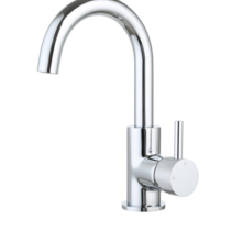 Wastafelkraan Ribbed Largo Chroom draaibaar uitloop Opbouw 26cm