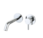 Wastafelkraan Inbouw Ribbed Chroom Uitloop 20cm Compleet met inbouw box