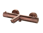 Badkraan Ribbed Koper Brons thermostaatkraan Opbouw met baduitloop 15 HoH