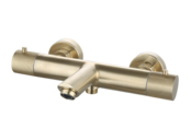 Badkraan Ribbed Geborsteld Goud thermostaatkraan Opbouw met baduitloop 15 HoH