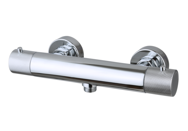 Douchekraan Ribbed Chroom thermostaatkraan Opbouw 15 HoH