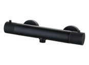 Douchekraan Ribbed Mat Zwart thermostaatkraan Opbouw 15 HoH