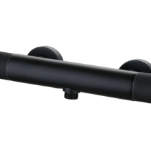Douchekraan Ribbed Mat Zwart thermostaatkraan Opbouw 15 HoH