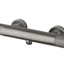 Douchekraan Ribbed Gun Metal thermostaatkraan Opbouw 15 HoH