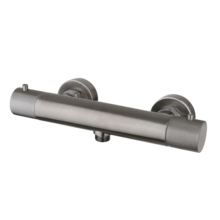 Douchekraan Ribbed Gun Metal thermostaatkraan Opbouw 15 HoH