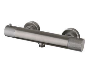 Douchekraan Ribbed Gun Metal thermostaatkraan Opbouw 15 HoH