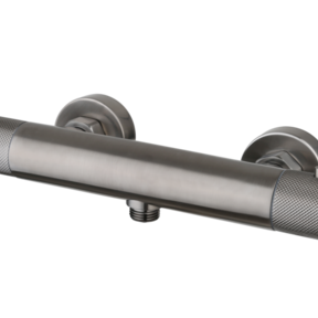 Douchekraan Ribbed Gun Metal thermostaatkraan Opbouw 15 HoH