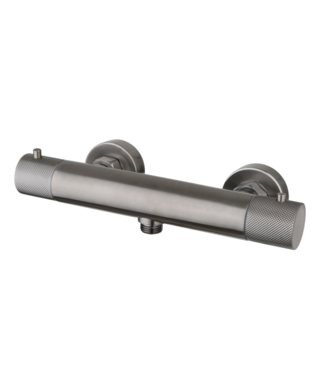 SANI-SUPPLY Douchekraan Ribbed Gun Metal thermostaatkraan Opbouw 15 HoH