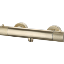 Douchekraan Ribbed Goud Geborsteld thermostaatkraan Opbouw 15 HoH