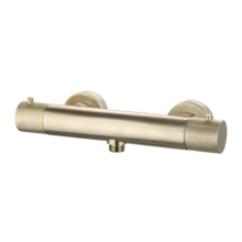 Douchekraan Ribbed Goud Geborsteld thermostaatkraan Opbouw 15 HoH