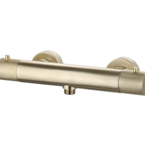 Douchekraan Ribbed Goud Geborsteld thermostaatkraan Opbouw 15 HoH