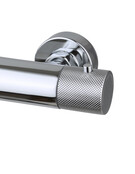 Regendouche set Ribbed Chroom Rond Opbouw met thermostaat Hoofddouche 20cm