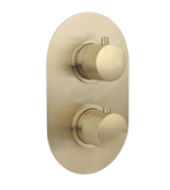 Regendouche set Inbouw Ribbed Geborsteld Goud Rond 25cm Hoofddouche met handouche en muurbeugel Regendouche set Inbouw Ribbed Geborsteld Goud Rond 25cm Hoofddouche met handouche en muurbeugel