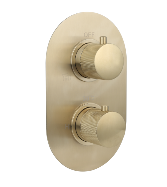 Regendouche set Inbouw Ribbed Geborsteld Goud Rond 25cm Hoofddouche met handouche en muurbeugel Regendouche set Inbouw Ribbed Geborsteld Goud Rond 25cm Hoofddouche met handouche en muurbeugel