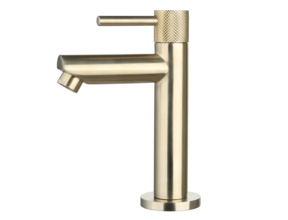 Toiletkraan Ribbed Goud Geborsteld Opbouw 16cm