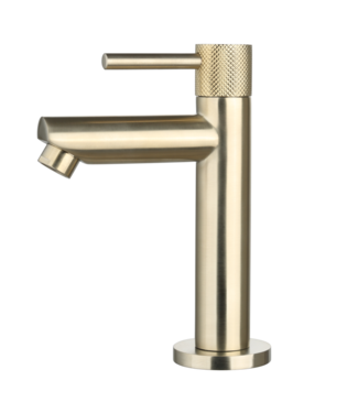 SANI-SUPPLY Toiletkraan Ribbed Goud Geborsteld Opbouw 16cm