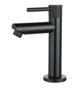 Toiletkraan Ribbed Mat Zwart Opbouw 16cm