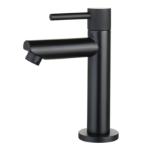 Toiletkraan Ribbed Mat Zwart Opbouw 16cm