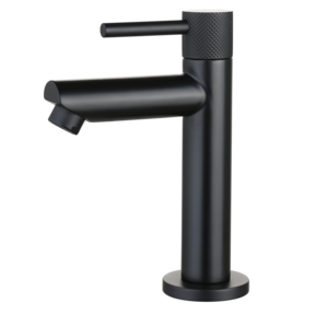 Toiletkraan Ribbed Mat Zwart Opbouw 16cm