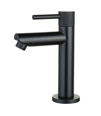 SANI-SUPPLY Toiletkraan Ribbed Mat Zwart Opbouw 16cm