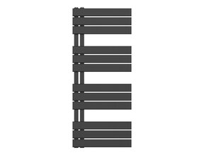 Handdoekradiator BUC Zwart 120x50 cm 593 Watt Links aansluiting