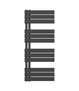 BELRAD Handdoekradiator BUC Zwart 120x50 cm 593 Watt Links aansluiting