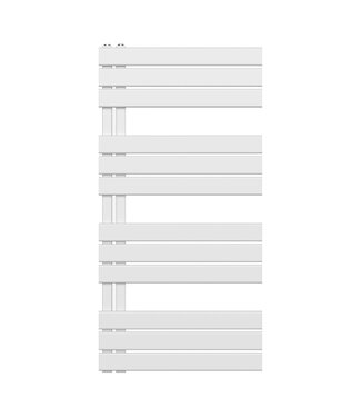 BELRAD Handdoekradiator BUC Wit 120x60 cm 681 Watt Links aansluiting