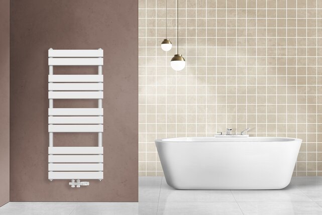 Handdoekradiator BFR Wit 120x60 cm 681 Watt Midden aansluiting Handdoekradiator BFR Wit 120x60 cm 681 Watt Midden aansluiting