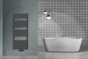 Handdoekradiator BFR Zwart 120x60 cm 681 Watt Midden aansluiting Handdoekradiator BFR Zwart 120x60 cm 681 Watt Midden aansluiting