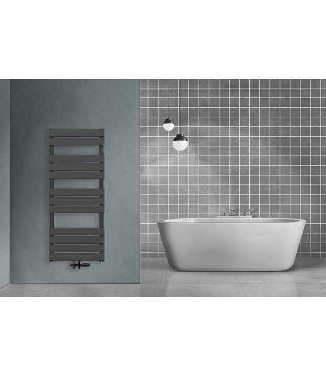Handdoekradiator BFR Zwart 160x60 cm 864 Watt Midden aansluiting
