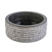 Waskom Natuursteen Alur Rond Zwart Marmer 40x15cm