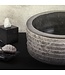 Waskom Natuursteen Alur Rond Zwart Marmer 40x15cm