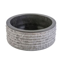 Waskom Natuursteen Alur Rond Zwart Marmer 40x15cm