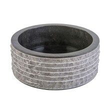 Waskom Natuursteen Alur Rond Zwart Marmer 40x15cm