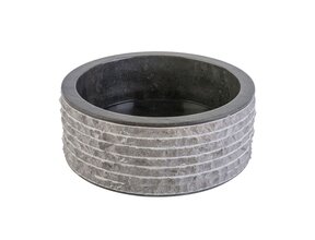 Waskom Natuursteen Alur Rond Zwart Marmer 40x15cm