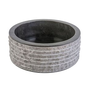 Waskom Natuursteen Alur Rond Zwart Marmer 40x15cm