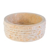 Waskom Natuursteen Alur Vierkant Crème Marmer 40x40x15cm