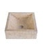 ALONI Waskom Natuursteen Alur Vierkant Crème Marmer 40x40x15cm