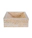 ALONI Waskom Natuursteen Alur Vierkant Crème Marmer 40x40x15cm