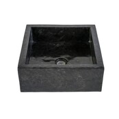 Waskom Natuursteen Levigato Vierkant Zwart Marmer 40x40x15cm Waskom Natuursteen Levigato Vierkant Zwart Marmer 40x40x15cm