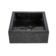 Waskom Natuursteen Levigato Vierkant Zwart Marmer 40x40x15cm